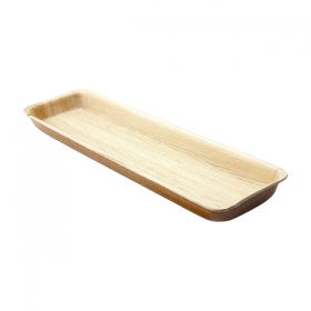 ASSIETTES RECTANGULAIRES ARECA  33x9x2,5 CM NATUREL ARECA (100 UNITÉ)