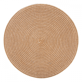 SETS DE TABLE TISSÉS   Ø36 CM CREME PAPIER + POLYESTER (12 UNITÉ)