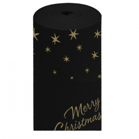 NAPPE "MERRY CHRISTMAS" 55 G/M2 1,20x25 M NOIR AIRLAID (1 UNITÉ)
