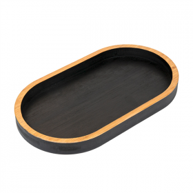 PLATEAU OVALE BAMBOO  30x17x2,5 CM NOIR BAMBOU (1 UNITÉ)
