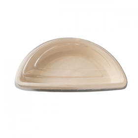 RÉCIPIENTS SEMICIRCULAIRES + COUVERCLES BIONIC  25,5x15,7x6,9 CM NATUREL BAGASSE + PET (300 UNITÉ)