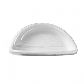 RÉCIPIENTS SEMICIRCULAIRES + COUVERCLES BIONIC  25,5x15,7x6,9 CM BLANC BAGASSE + PET (300 UNITÉ)