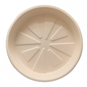 RÉCIPIENTS CIRCULAIRES + COUVERCLES BIONIC  Ø 26x6 CM NATUREL BAGASSE + PET (300 UNITÉ)