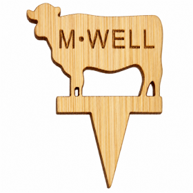 STEAK MARKER - À POINT BIEN CUIT BAMBOO  3,5x4,5 CM NATUREL BAMBOU (100 UNITÉ)