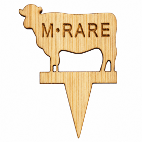STEAK MARKER - SAIGNANT BAMBOO  3,5x4,5 CM NATUREL BAMBOU (100 UNITÉ)