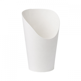 GOBELETS À FRITES OUVERTS  9 OZ - 270 ML 250 + 20 PE G/M2 Ø7x11,5/7 CM BLANC CARTON (2500 UNITÉ)