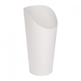 GOBELETS À FRITES OUVERTS  22 OZ - 660 ML 250 + 20 PE G/M2 Ø8,5x18/14 CM BLANC CARTON (1000 UNITÉ)