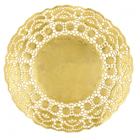 DENTELLES RONDES MÉTALISÉES  40 G/M2 + 20 G/M2 Ø 21,5 CM DORE LITOS MET. (100 UNITÉ) - Garcia de Pou