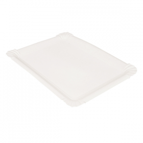 PLATEAUX PÂTISSERIE - MOYENS  340 G/M2 25x17,5 CM BLANC CARTON (250 UNITÉ) - Garcia de Pou