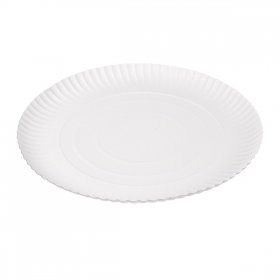 PLATEAUX PÂTISSERIE EN RELIEF  420 G/M2 Ø 28 CM BLANC CARTON (50 UNITÉ) - Garcia de Pou