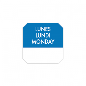 1000 U. ÉTIQUETTES ADHESIVES "LUNDI"  2,5x2,5 CM BLEU ADHESIF (1 UNITÉ) - Garcia de Pou