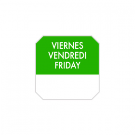 1000 U. ÉTIQUETTES ADHESIVES "VENDREDI"  2,5x2,5 CM VERT ADHESIF (1 UNITÉ) - Garcia de Pou
