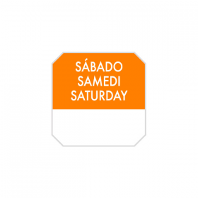 1000 U. ÉTIQUETTES ADHESIVES "SAMEDI"  2,5x2,5 CM ORANGE ADHESIF (1 UNITÉ) - Garcia de Pou