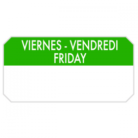1000 U. ÉTIQUETTES ADHESIVES "VENDREDI"  5x2,5 CM VERT ADHESIF (1 UNITÉ) - Garcia de Pou