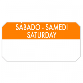 1000 U. ÉTIQUETTES ADHESIVES "SAMEDI"  5x2,5 CM ORANGE ADHESIF (1 UNITÉ) - Garcia de Pou