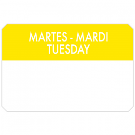 500 U. ÉTIQUETTES ADHESIVES "MARDI"  7,5x5 CM JAUNE PALE ADHESIF (1 UNITÉ) - Garcia de Pou
