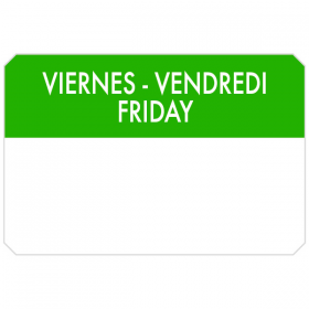 500 U. ÉTIQUETTES ADHESIVES "VENDREDI"  7,5x5 CM VERT ADHESIF (1 UNITÉ) - Garcia de Pou