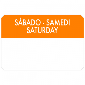 500 U. ÉTIQUETTES ADHESIVES "SAMEDI"  7,5x5 CM ORANGE ADHESIF (1 UNITÉ) - Garcia de Pou