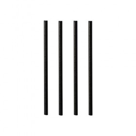  Pailles pour cocktail, papier Ø 7 mm · 10 cm noir