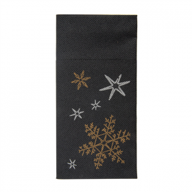 SERVIETTES KANGOUROU "CHRISTMAS NIGHT" 55 G/M2 40x40 CM NOIR AIRLAID (700 UNITÉ) - Garcia de Pou