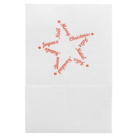 SERVIETTES MINI "CHRISTMAS" 1 PLI  20 G/M2 17x17 CM BLANC CELLULOSE (9600 UNITÉ) - Garcia de Pou
