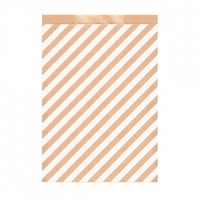 SACHETS PLATS RAYURES  60 G/M2 26+9x38 CM NATUREL KRAFT VERGÉ (250 UNITÉ) - Garcia de Pou