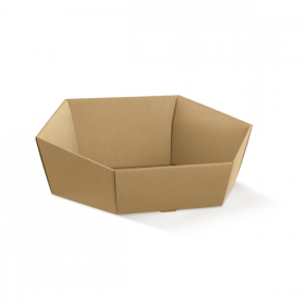 30 U. CORBEILLES HEXAGONALES  29x23x8,5 CM NATUREL KRAFT (1 UNITÉ) - Garcia de Pou