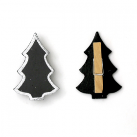 6 U. MINI ARDOISES FORME SAPIN  6x4 CM NOIR (1 UNITÉ) - Garcia de Pou