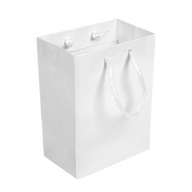 SACS BOUTIQUE ANSES CORDON  150 G/M2 12+7x16 CM BLANC CELLULOSE (100 UNITÉ)
