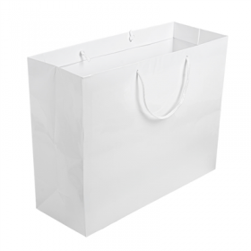 SAC BOUTIQUE ANSES CORDON  150 G/M2 40+15x32 CM BLANC CELLULOSE (100 UNITÉ)