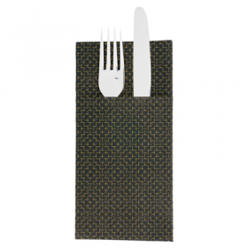 SERVIETTES KANGOUROU "ELEGANCE" 55 G/M2 40x40 CM NOIR AIRLAID (700 UNITÉ)