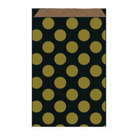 ENVELOPPES CADEAUX À POIS  60 G/M2 26+9x38 CM NOIR/OR KRAFT VERGÉ (1500 UNITÉ)