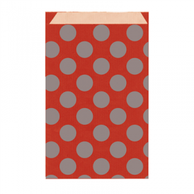 ENVELOPPES CADEAUX À POIS  60 G/M2 26+9x38 CM ROUGE/ARGENT KRAFT VERGÉ (1500 UNITÉ)