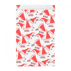 SACHETS PLATS LISERÉ "SANTA" 60 G/M2 12+5x18 CM CELLULOSE (250 UNITÉ)