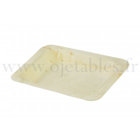 Assiette bois carré 14cm 