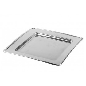 Grande assiette métallisée Argent 30cm réutisable