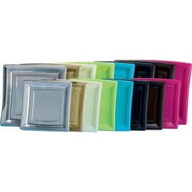 Assiette plastique carré 18cm de couleur REUTIISABLLE