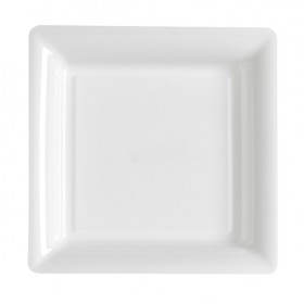 Assiette plastique carré 24cm réutilisable