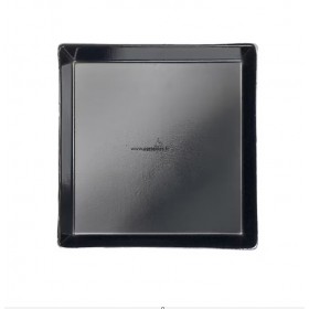 Assiette Quartz Noire en pulpe de canne laminée 9x9cm 