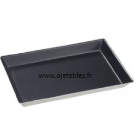 Assiette quartz Noire en pulpe de canne (laminée) 16x10cm