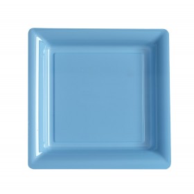 ASSIETTE JETABLE BLEU PASTEL 24cm réutilisable
