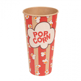 BOITE A POP-CORN EN CARTON 720 ML 230 +20 PE G/M2 Ø 9,5/6,5x17,7 CM KRAFT (1000 UNITÉ)