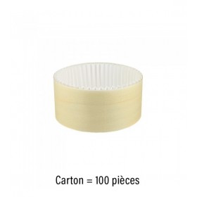 Boite en bois ronde + caissette 15cl sans couvercle Ø8cm