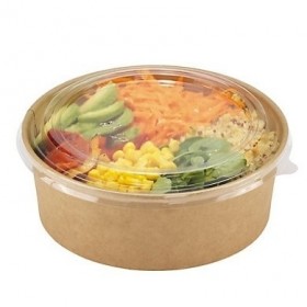 BOL EN CARTON BRUN 1100ML AVEC COUVERCLE COMPRIS Ø18cm