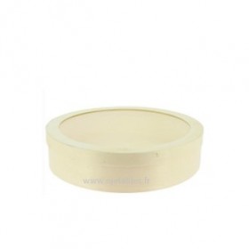 BOITE EN BOIS RONDE 26.5x26.5x6cm avec fenêtre PLEXI