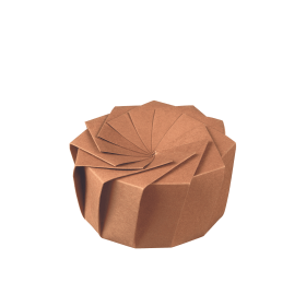 Boîte Iris L diam 15cm H8cm kraft lam