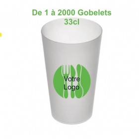 GOBELET BIERE REUTILISABLE 33cl/40cl PERSONNALISE