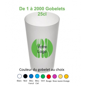 GOBELET REUTILISABLE 25/33CL PERSONNALISE MULTICOULEURS