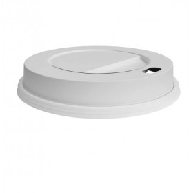 Couvercle blanc en polystyrène pour gobelet personnalisé (4oz, 6oz, 7.5oz, 8oz, 12oz)