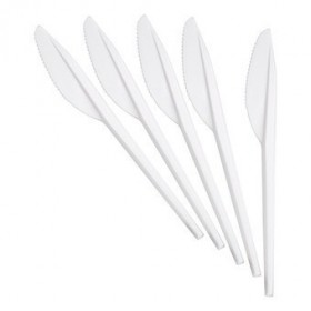 Couverts jetables couteau BLANC  165mm